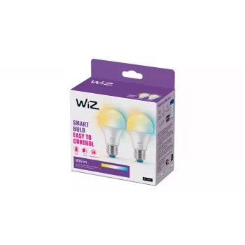WiZ lemputė 60W A60 E27 x2, išmanioji lemputė, Wi-Fi/Bluetooth, balta, Wi-Fi 4 (802.11n), 802.11b, 802.11g, LED, E27