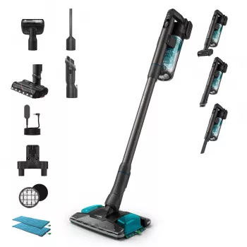 2-in-1 lazdinis dulkių siurblys Philips XC8155/01 – belaidis sausam ir šlapiam valymui, 25,2 V, 0,6 L talpa, mėlynas