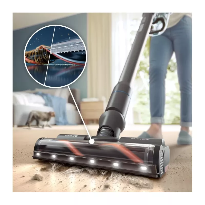 2-in-1 lazdinis dulkių siurblys Philips XC8155/01 – belaidis sausam ir šlapiam valymui, 25,2 V, 0,6 L talpa, mėlynas