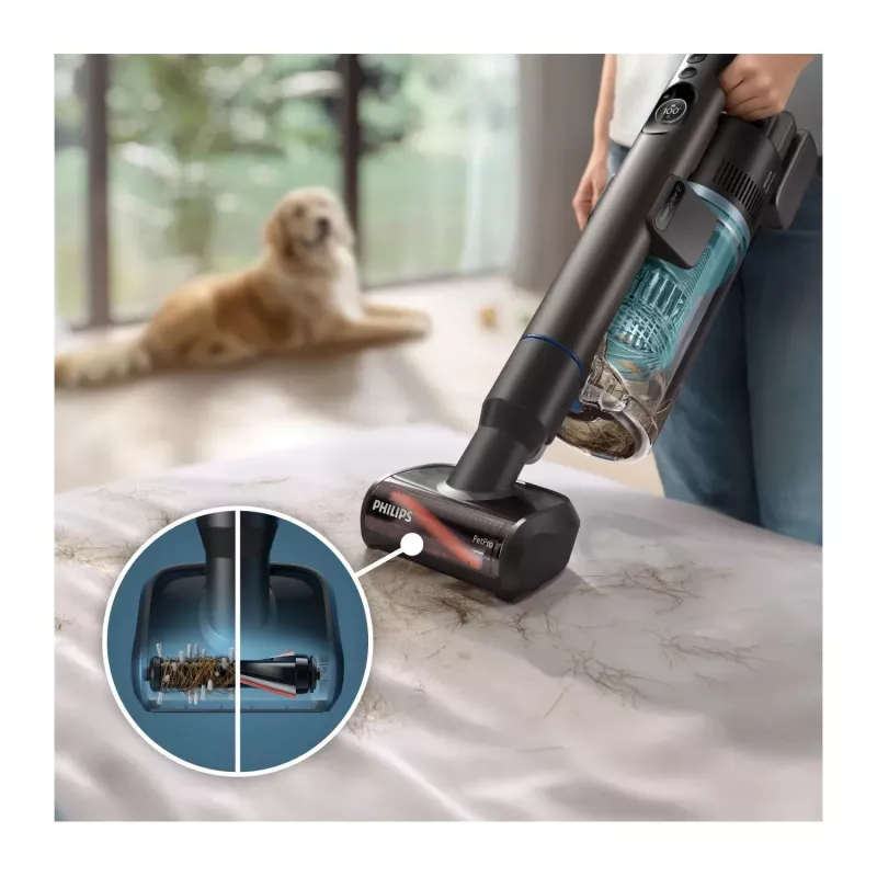 2-in-1 lazdinis dulkių siurblys Philips XC8155/01 – belaidis sausam ir šlapiam valymui, 25,2 V, 0,6 L talpa, mėlynas