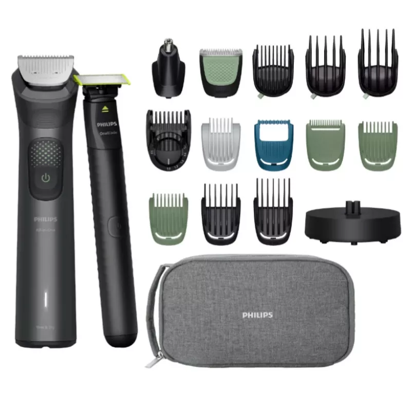 Trimeris Philips All-in-One 9000 Series MG9556/15 — 19-in-1, akumuliatorinis, šlapiam ir sausam kirpimui, juodas