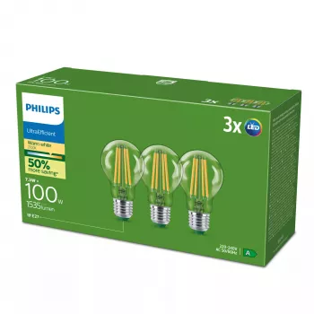 LED lemputė Philips 7,3 W E27 A60 — 1535 lm, šilta balta, CRI 80, 50 000 h