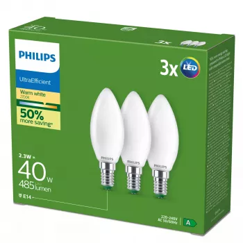 LED lemputė Philips 2,3 W E14 Šilta balta 485 lm 300° CRI 80 50 000 h