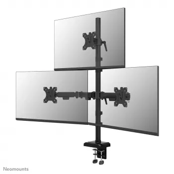 Neomounts DS60-600BL2-1 trijų monitorių laikiklis 10-32 colių, spaustuvas/įvorė, 9 kg, 25,4 cm (10 col.), 81,3 cm (32 col.), 100 x 100 mm, juodas