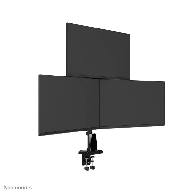 Neomounts DS60-600BL2-1 trijų monitorių laikiklis 10-32 colių, spaustuvas/įvorė, 9 kg, 25,4 cm (10 col.), 81,3 cm (32 col.), 100 x 100 mm, juodas