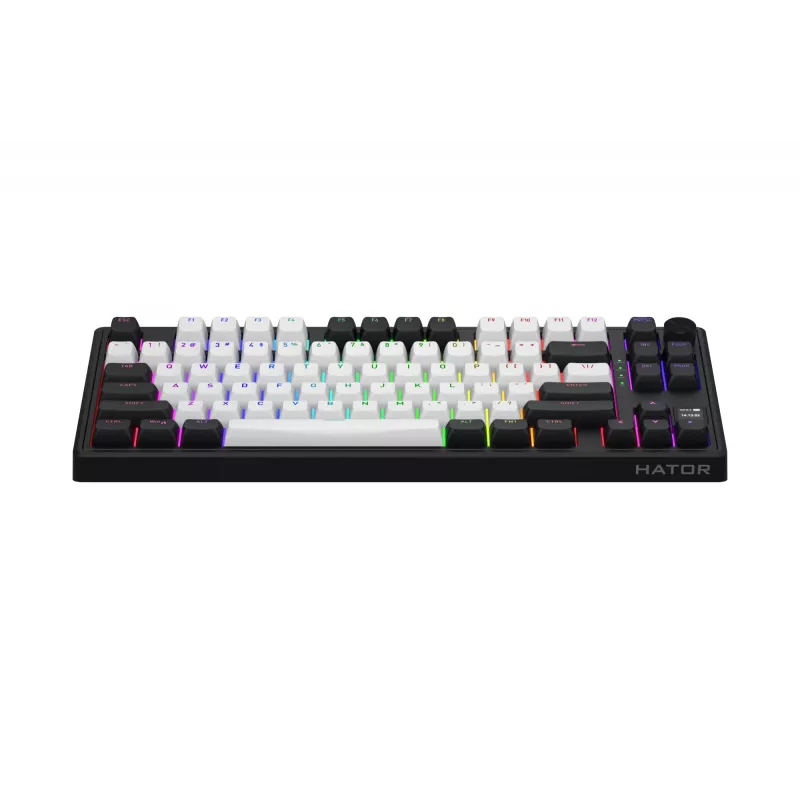 Belaidė žaidimų klaviatūra HATOR Skyfall 80 MAG ULTIMA 8K, magnetiniai jungikliai, QWERTY US English, juoda/balta