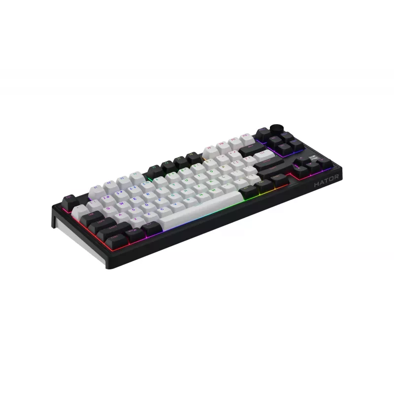 Belaidė žaidimų klaviatūra HATOR Skyfall 80 MAG ULTIMA 8K, magnetiniai jungikliai, QWERTY US English, juoda/balta