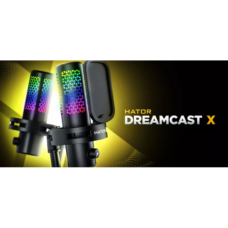 Mikrofonas HATOR Dreamcast X, Juodas, -32 dB, 20–16000 Hz, 16 bit, 96 kHz, 70 dB
