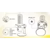 Mikrofonas HATOR Dreamcast X, Juodas, -32 dB, 20–16000 Hz, 16 bit, 96 kHz, 70 dB