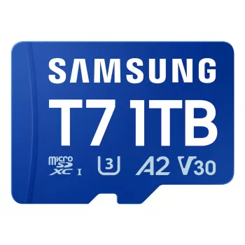 Samsung T7 microSD kortelė, 1 TB, MicroSDXC, UHS-I, 170 MB/s, Class 3 (U3), V30