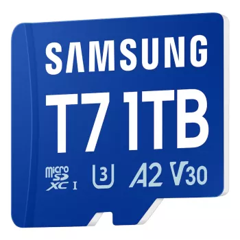 Samsung T7 microSD kortelė, 1 TB, MicroSDXC, UHS-I, 170 MB/s, Class 3 (U3), V30