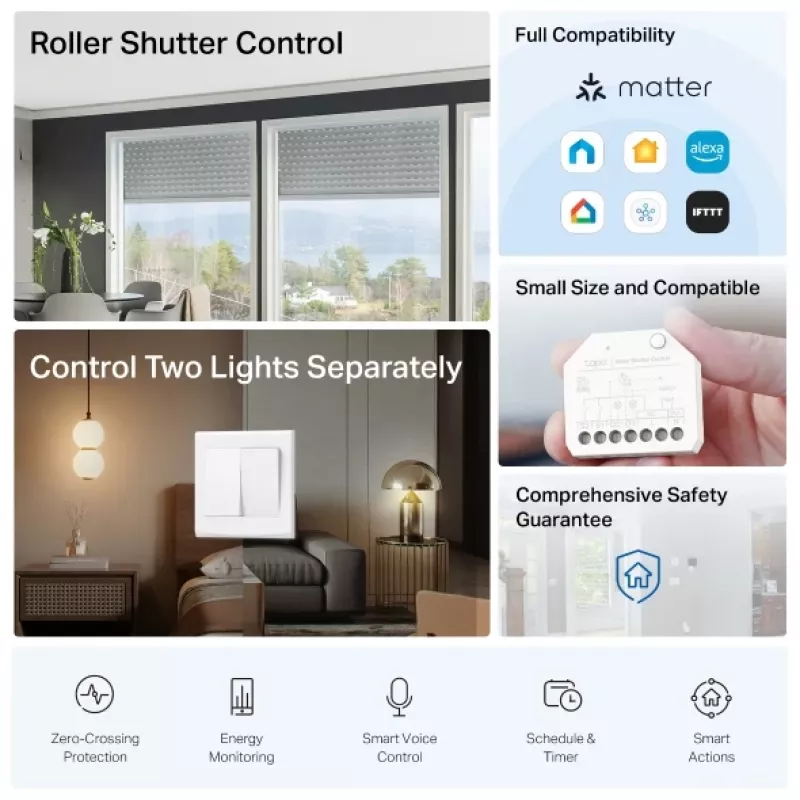 TP-Link Tapo Smart Switch Module S112 – išmanusis jungiklio modulis