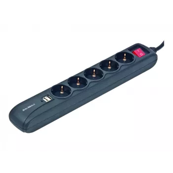 Prailgintuvas 1,5m/5 lizdų +2USB SPG5-U2-5 Gembird