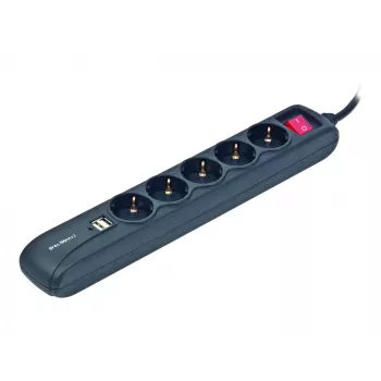 Prailgintuvas 1,5m/5 lizdų +2USB SPG5-U2-5 Gembird