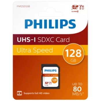 Philips 128GB SDXC UHS-I atminties kortelė FM12SD55B/00