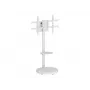 TECHLY Grindinis stovas su vežimėlio lentyna LCD/LED/Plasma TV 37-86 colių Baltas