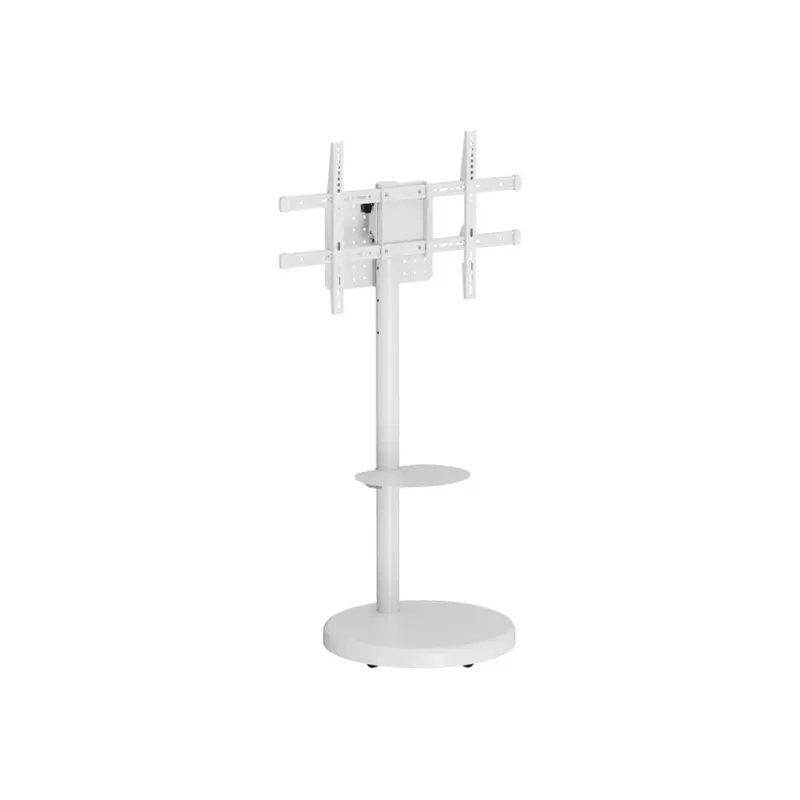 TECHLY Grindinis stovas su vežimėlio lentyna LCD/LED/Plasma TV 37-86 colių Baltas