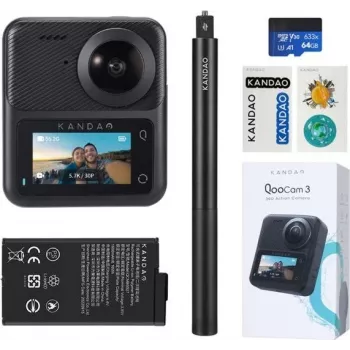 Veiksmo kamera KanDao QooCam 3 Travel Combo – 360° įrašymas, 4K vaizdo kokybė, 3D palaikymas