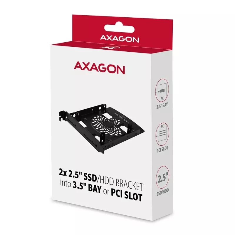 AXAGON RHD-P25 metalinis rėmelis 2x 2,5 colio į 3,5 colio / PCI