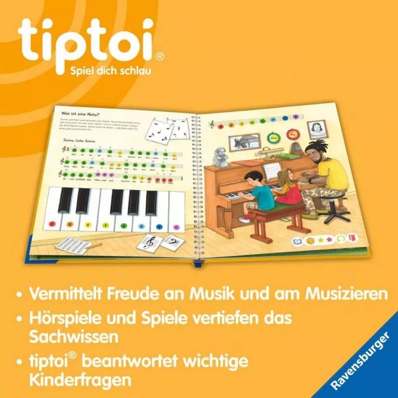 tiptoi Kodėl? Kaip? Kam? Mes atrandame muziką, Mokomoji knyga