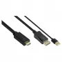 Alcasa HDMI-DP020 vaizdo kabelio adapteris 2 m HDMI A tipo – DisplayPort juodas