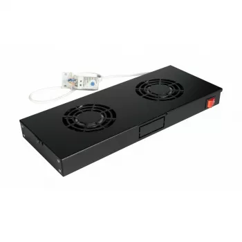 Oro aušintuvas Equip EZF-2-B 19 inch 1U 2×120 mm 240 V juodas RAL9005