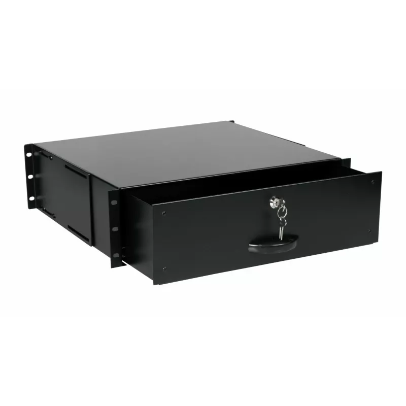 Įtraukiamas stalčius su užraktu Equip 19'' 3U RAL9005 juodas
