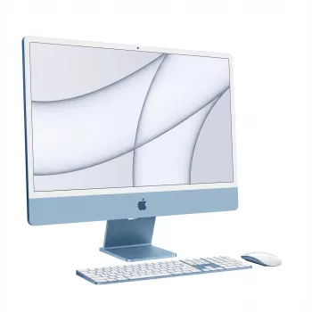 APPLE iMac Z1E5 59,62 cm 23,5 colio standartinis stiklas M4 8C CPU/8C GPU/16C N.E. 16GB 256GB SSD Gbit Eth MM NumKey TID DE Mėlyna (Z1E5-MWUF3D/A-0799NS)