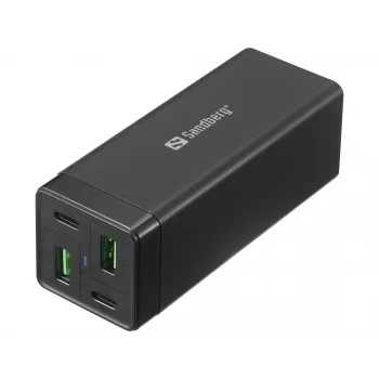 SANDBERG maitinimo blokas 65 W - 3,25 A - PD, QC - 4 išėjimai (2 x USB, 2 x USB-C)