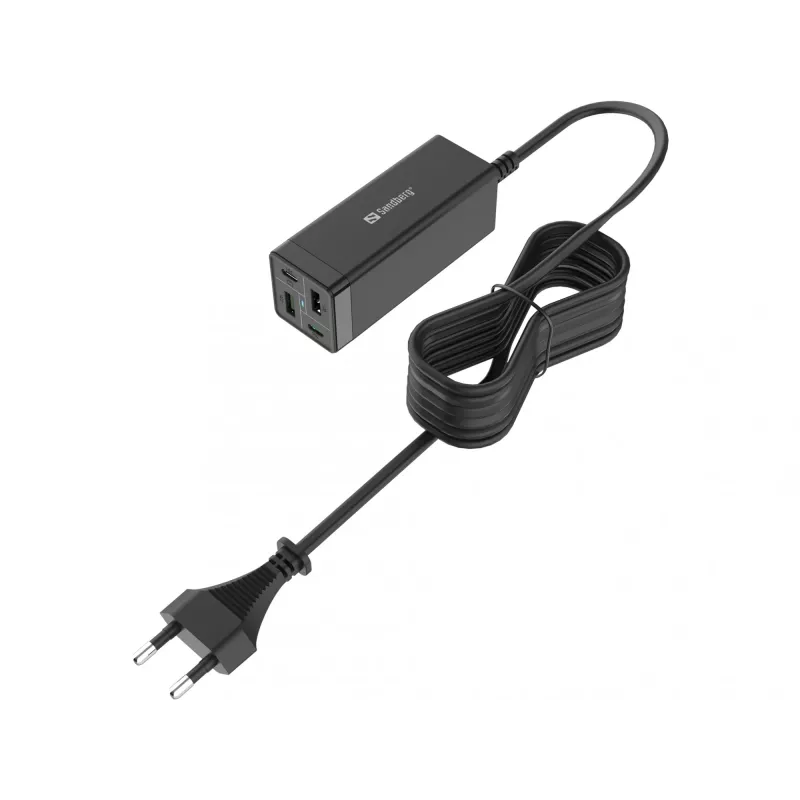 SANDBERG maitinimo blokas 65 W - 3,25 A - PD, QC - 4 išėjimai (2 x USB, 2 x USB-C)