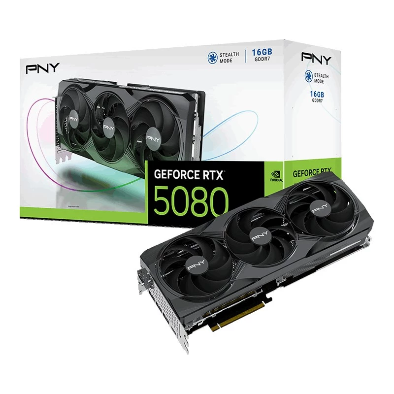 PNY GeForce RTX 5080 Triple Fan vaizdo plokštė, 16 GB GDDR7, PCI Express 5.0