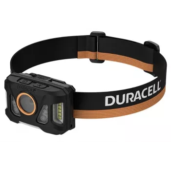 Duracell DH1000R — juodai oranžinė įkraunama galvos lemputė, laisvų rankų apšvietimas