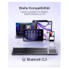 Inateck KB06101_PLIKINĖ PILKA belaidė klaviatūra RF + Bluetooth, QWERTZ išdėstymas, juoda