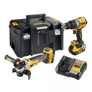 DeWalt DCK2026P2T-QW Kombinuotas rinkinys DCD805 + DCG405, 18 V XR 2×5,0 Ah juoda, geltona