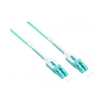 Šviesolaidinis pataikinis laidas LWL Duplex OM3 (50/125) LC/LC, UNIBOOT, LSZH, reversibilus poliškumas, atsegimo liežuvėlis, 2 m, Good Connections® (LW-U802LC3)