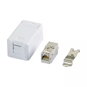 RJ-45 moteriška jungtis BTR 130B21D1APL-E Cat6a balta plokščia