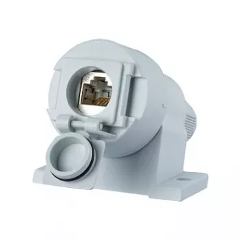 METZ CONNECT E-DAT Industry IP67 V6 AP – kištukinis lizdas – RJ45 – 1 tinklo lizdas – šviesiai pilka, RAL 7035 (1309510003-E)