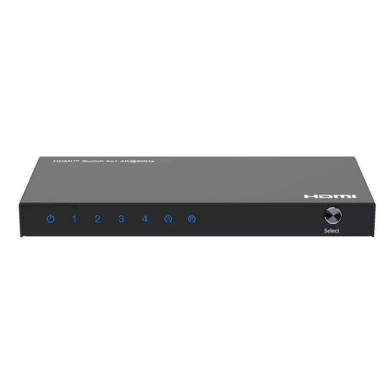 HDMI jungiklis MicroConnect MC-HDMISWITCH0401-4K 4K 60Hz metalinis juodas