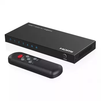 HDMI jungiklis MicroConnect MC-HDMISWITCH0401-4K 4K 60Hz metalinis juodas