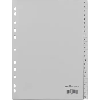 Durable 650810 Tab Index A4 pertvariniai lapai polipropileniniai pilki 24 vnt.