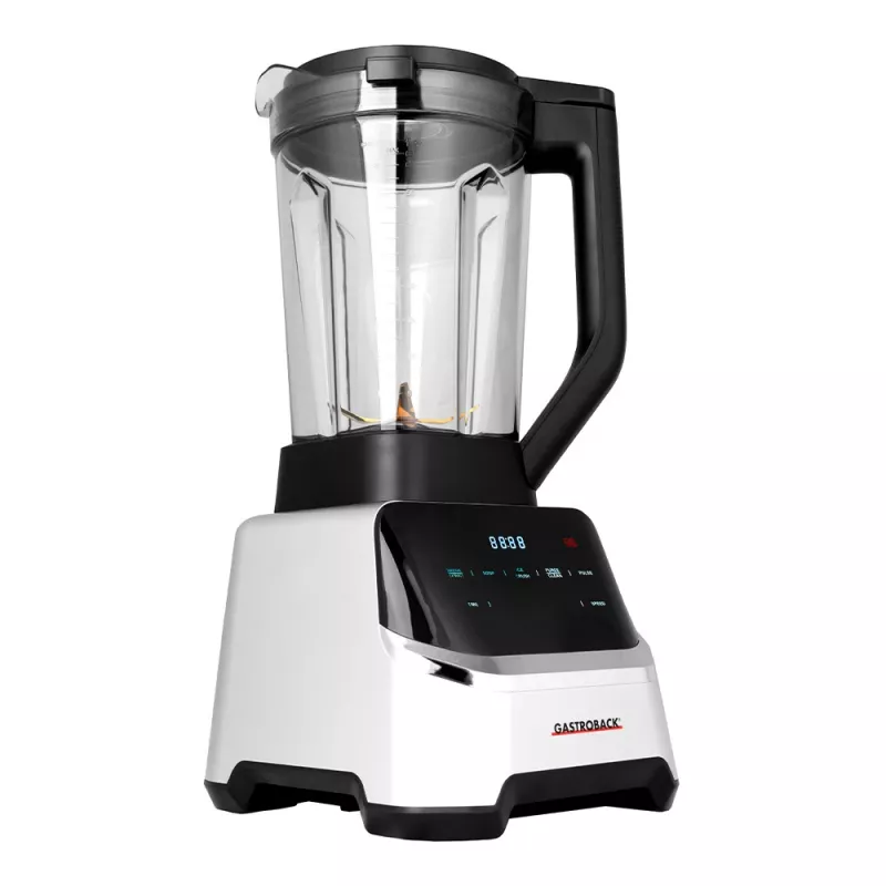 Stalo blenderis GASTROBACK Mix & Soup (2000 W, 2 L, Tritan indas, Titanio peiliukai, Liečiamasis valdymas, Juodas/Nerūdijantis plienas)