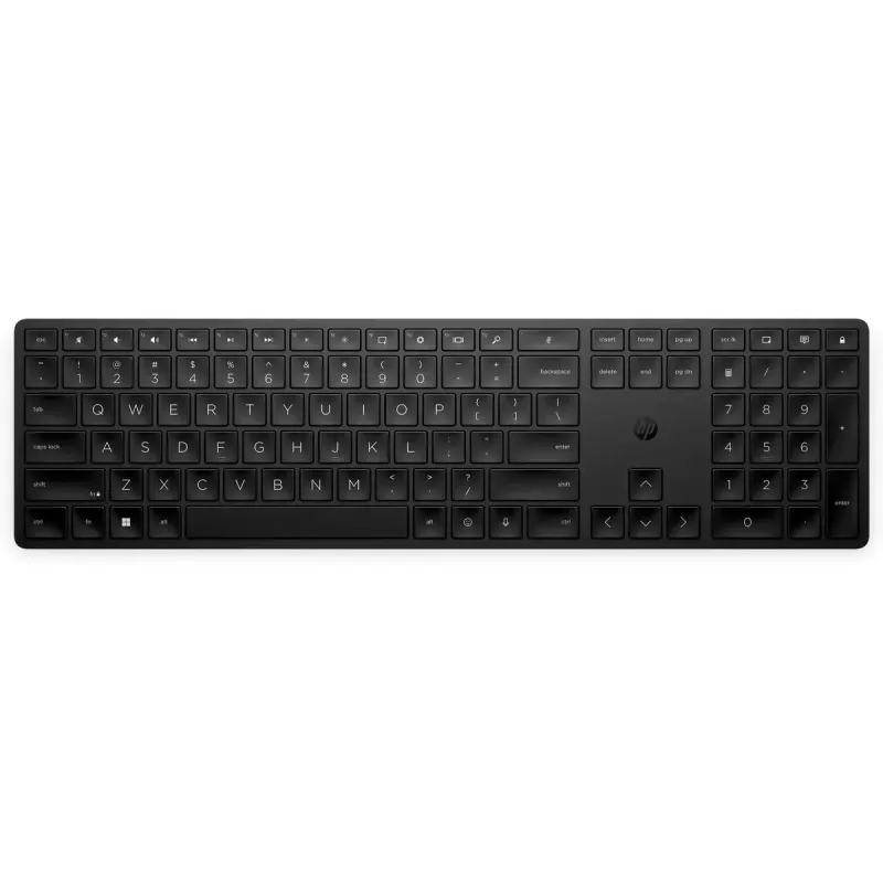 Belaidė pilno dydžio programuojama klaviatūra HP 450 – RF belaidė + USB, juoda