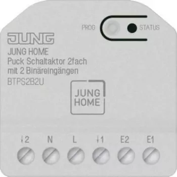 Jung BT P S2 B2 U (JUNG HOME Puck) – 2 kanalų jungiklio pavara su 2 dvejetainiais įėjimais