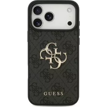 GUESS Hard Cover 4G Big Metal Logo pilkas, skirtas Apple iPhone 17 Pro Max, GUHCP17X4GMGGR