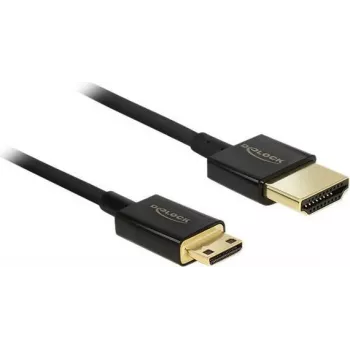 HDMI kabelis DeLOCK 85118 0,25 m HDMI A tipo į C tipo juodas