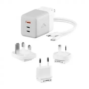 ALOGIC WCM3X100G belaidis įkroviklis iš tinklo, 2x USB-C, 100–240 V, baltas