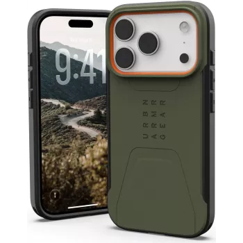 UAG Urban Armor Gear Civilian MagSafe Dėklas | Apple iPhone 17 Pro | alyvuoginis/pop oranžinis | 114545117297