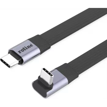 ROLINE USB4-2.0 laidas 80 Gbit/s plokščias ST/ST tiesus-270° kampuotas