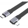 ROLINE USB4-2.0 laidas (80 Gbit/s), plokščias ST/ST, tiesus-90° kampu, 0,13 m (11.02.9099)