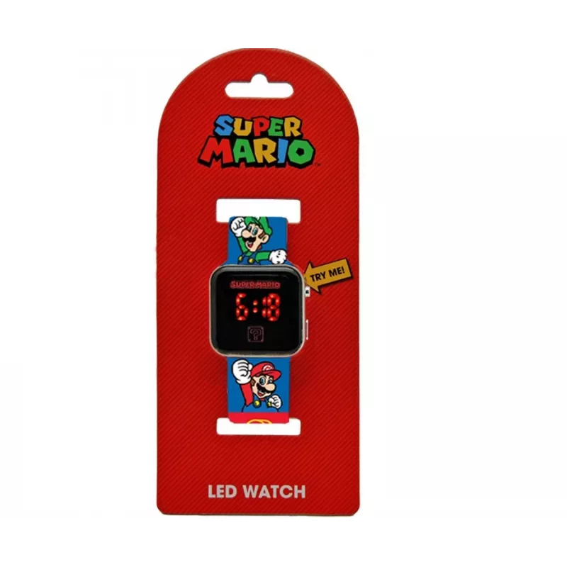 Vaikiškas skaitmeninis LED laikrodis Euroswan Super Mario GSM4236 su kalendoriumi